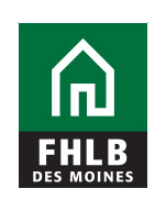 FHLB Des Moines logo with a white house icon on green background