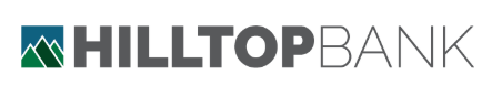 Hilltop Bank logo with stylized mountain graphic in green and blue