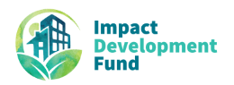Impact Development Fund logo with a teal building and green leaves.
