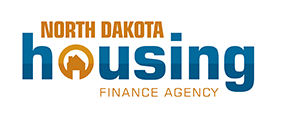 North Dakota Housing Finance Agency logo with house icon in 