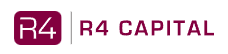 R4 Capital logo with burgundy text and square icon featuring 