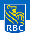 RBC logo with a yellow lion and blue globe on a blue background